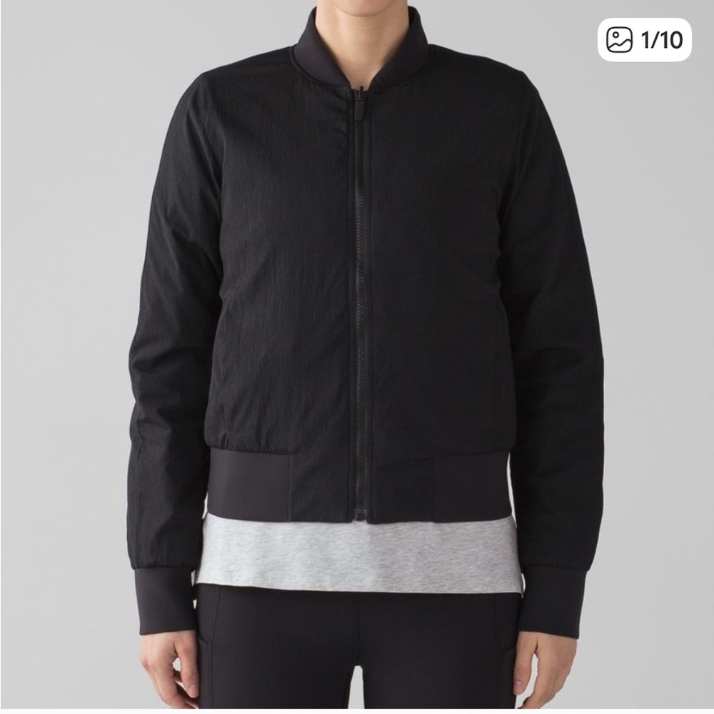 Lululemon Non Stop Black Bomber Reversible Jacket Size 6
